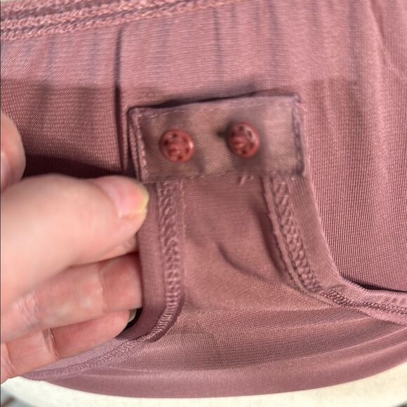 Lulu's Fitted Pink Asymmetrical Bodysuit - Picture 9 of 9